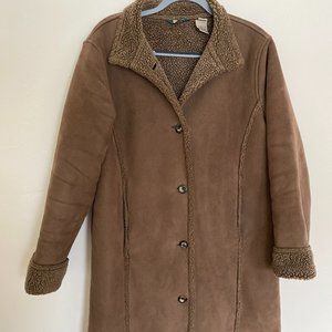 L.L. Bean Faux Suede/Shearling Coat